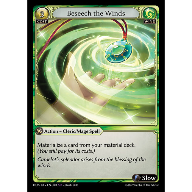 Beseech the Winds - DOA 1st EN-201 - Super Rare - Near Mint - Foil - Grand Archive TCG