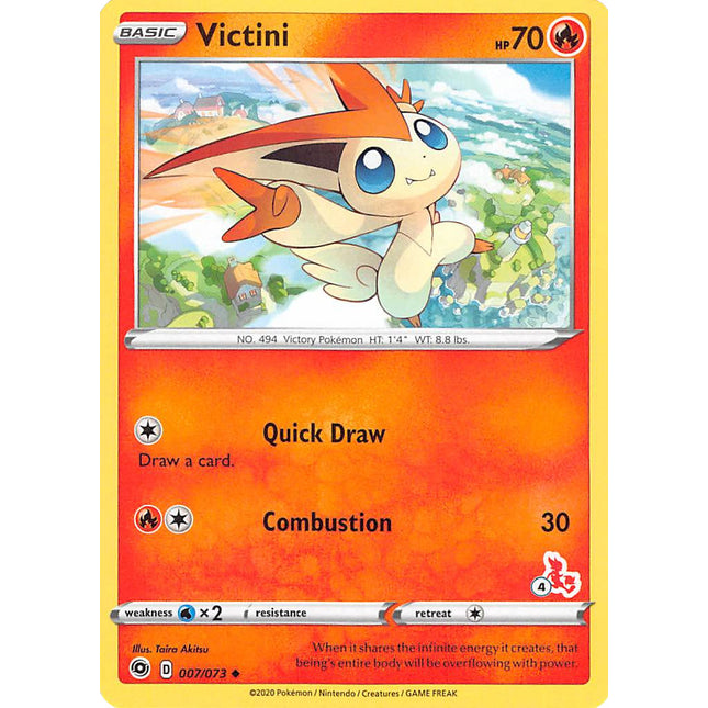 Victini (007/073) (Cinderace Stamp #4) [Battle Academy 2022]