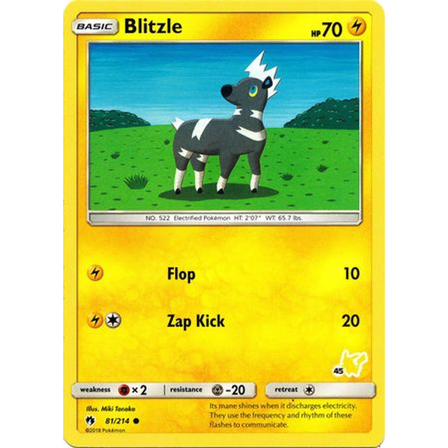 Blitzle (81/214) (Pikachu Stamp #45) [Battle Academy 2020]