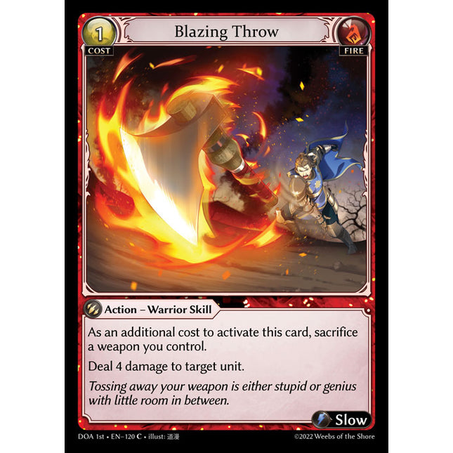 Blazing Throw - DOA 1st EN-120 - Common - Near Mint - Non-Foil - Grand Archive TCG