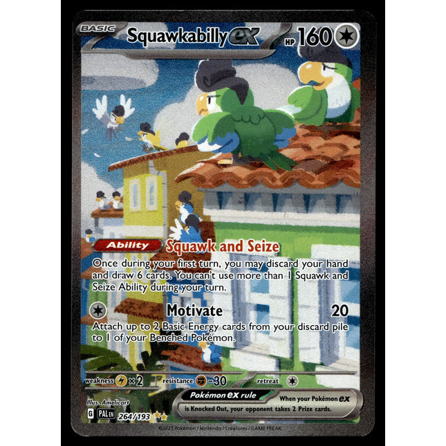 Squawkabilly ex - 264/193 - NM - Alt Art - Paldea Evolved - Pokemon - A8-32