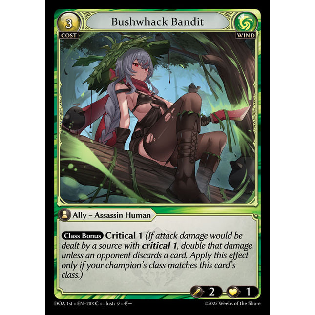 Bushwhack Bandit - DOA 1st EN-203 - Common - Near Mint - Foil - Grand Archive TCG