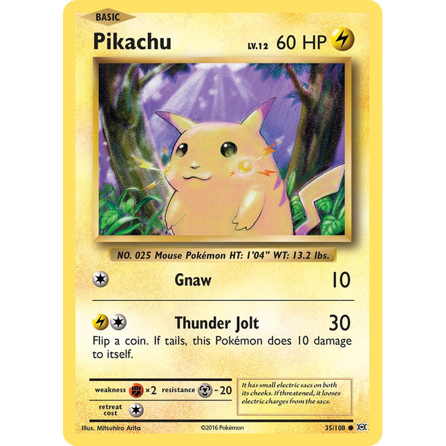 Pikachu (35/108) (Theme Deck Exclusive) (Cracked Ice Holo) [XY: Evolutions]