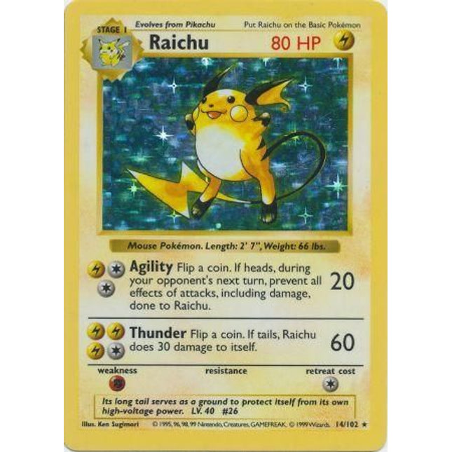 Raichu (14/102) [Base Set (Shadowless)]