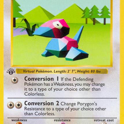 Porygon (39/102) (Shadowless) [Base Set 1st Edition]