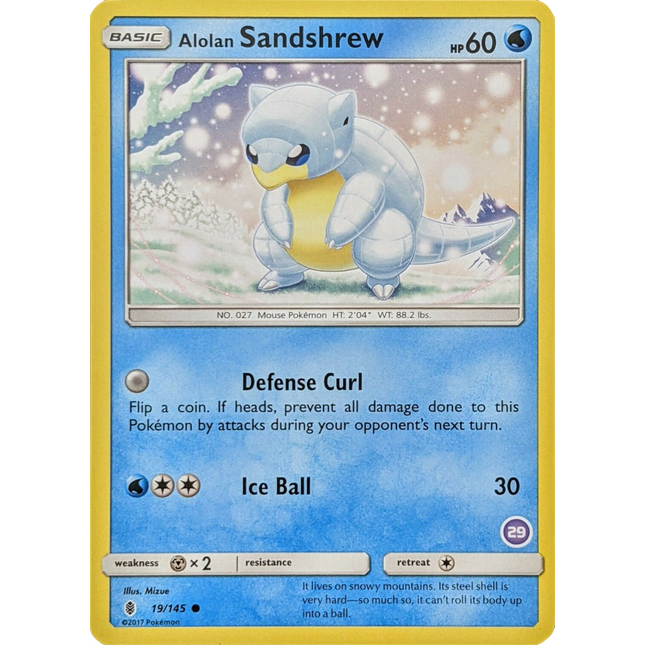 Alolan Sandshrew (19/145) (Deck Exclusive #29) [Sun & Moon: Trainer Kit - Alolan Sandslash]