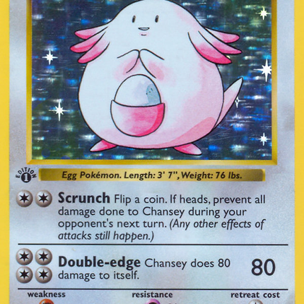 Chansey (3/102) (Shadowless) [Base Set 1st Edition]