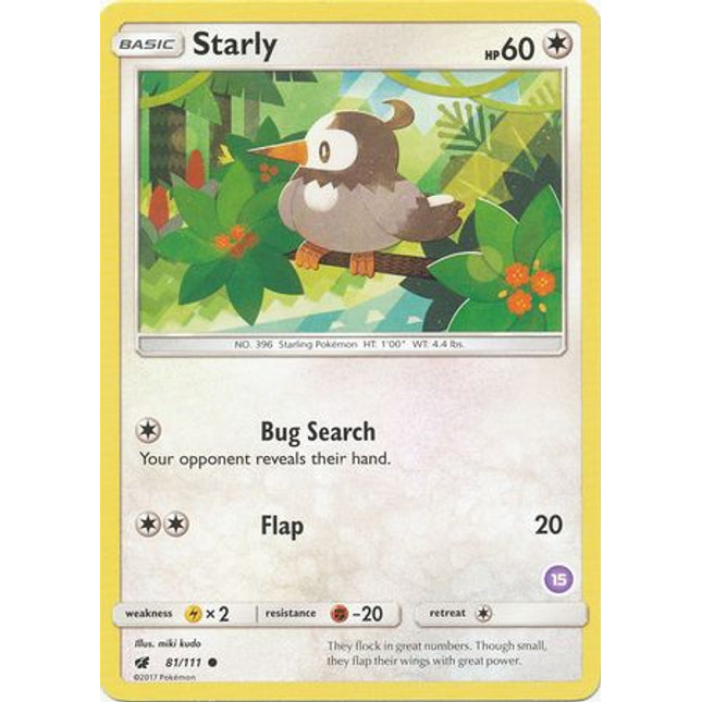 Starly (81/111) (Deck Exclusive #15) [Sun & Moon: Trainer Kit - Alolan Sandslash]