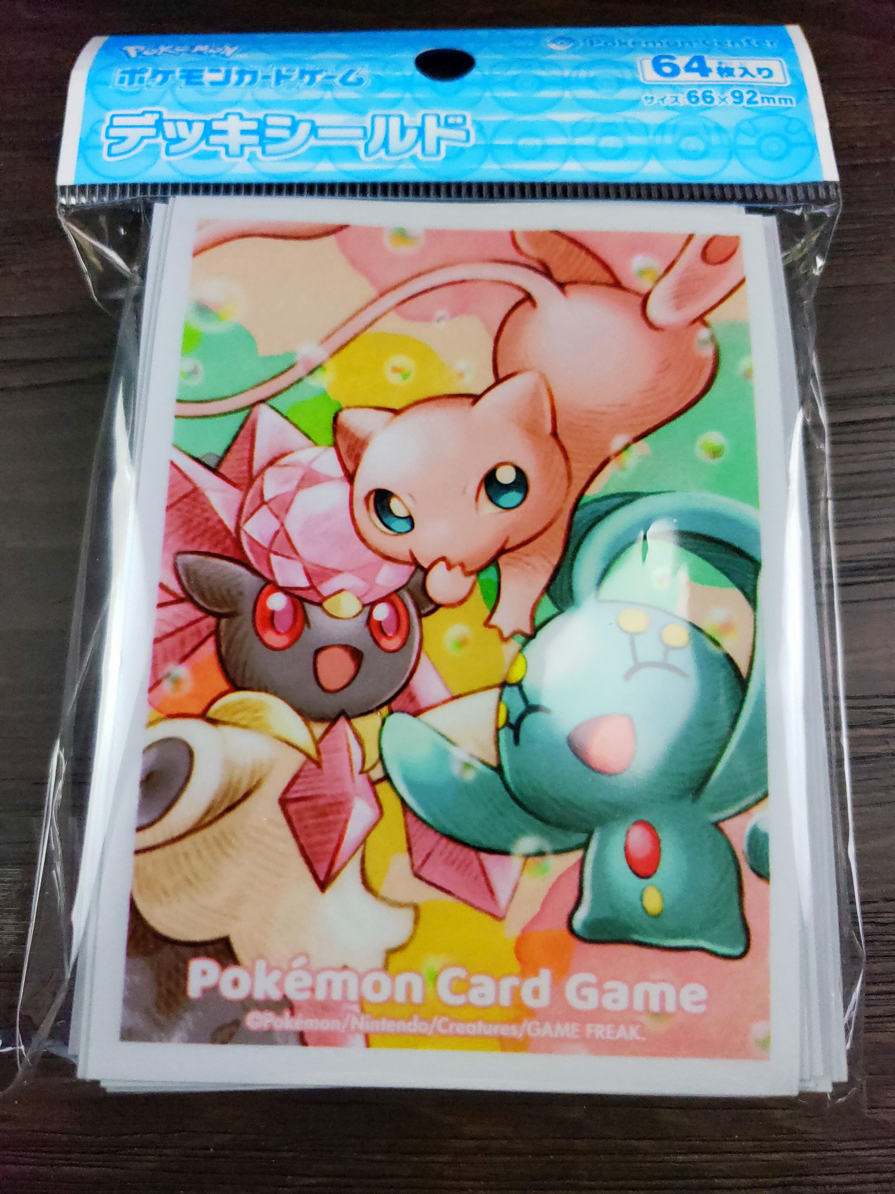 Mew Diancie & Manaphy - Set of 64 Sleeves - Japanese - Pokemon Center Squeaks Game World Mew Diancie & Manaphy - Set of 64 Sleeves - Japanese - Pokemon Center Squeaks Game World
