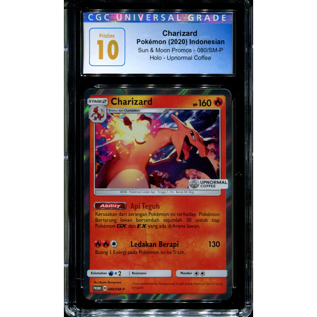 Charizard - 080/SM-P - CGC 10 - Sun & Moon Promos - Indonesian - Upnormal Coffee - Pokemon - 94131