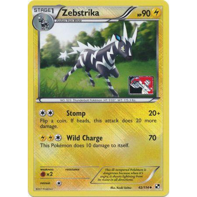 Zebstrika (42/114) (League Promo) [Black & White: Base Set]