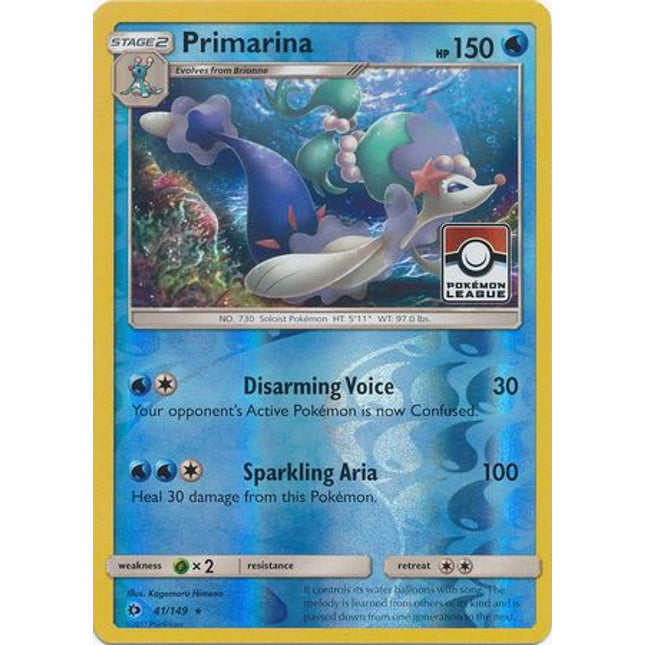 Primarina (41/149) (League Promo) [Sun & Moon: Base Set]