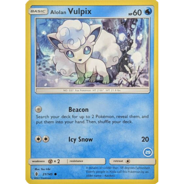 Alolan Vulpix (21/145) (Deck Exclusive #29) [Sun & Moon: Trainer Kit - Alolan Ninetales]