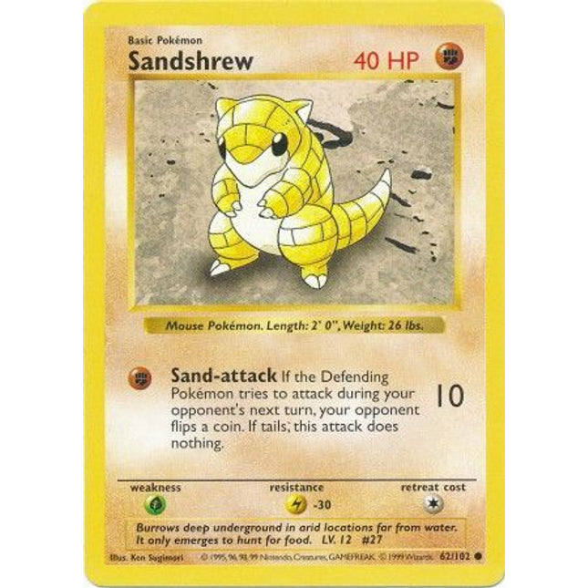 Sandshrew (62/102) [Base Set (Shadowless)]
