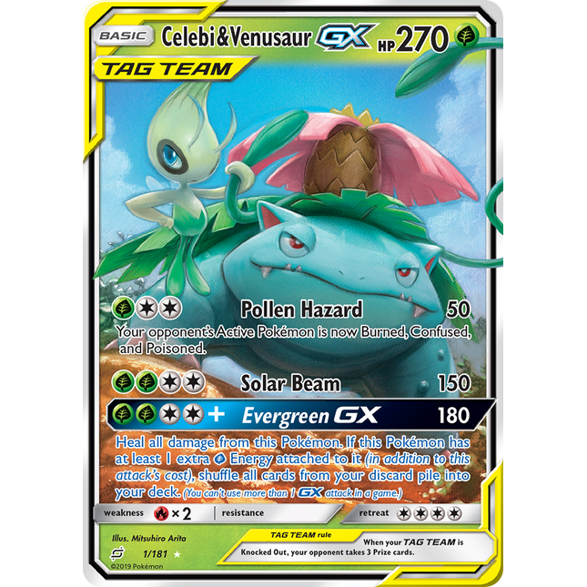 Celebi & Venusaur GX (1/181) [Sun & Moon: Team Up]