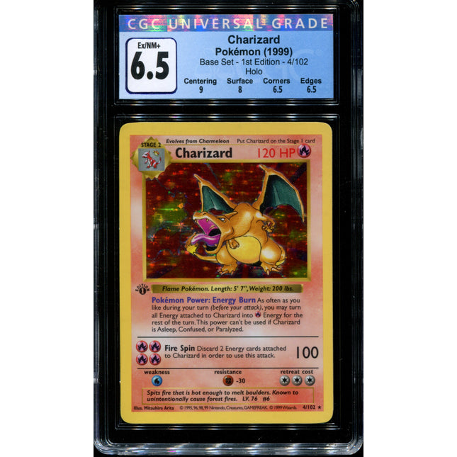 Charizard - 4/102 - 1st Edition - CGC 6.5 - Base Set - Holo - 21001