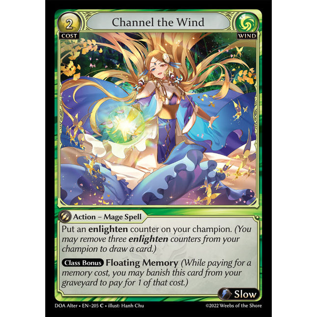 Channel the Wind - DOA Alter EN-205 - x1 - Uncommon - Near Mint - Non-Foil - Grand Archive TCG