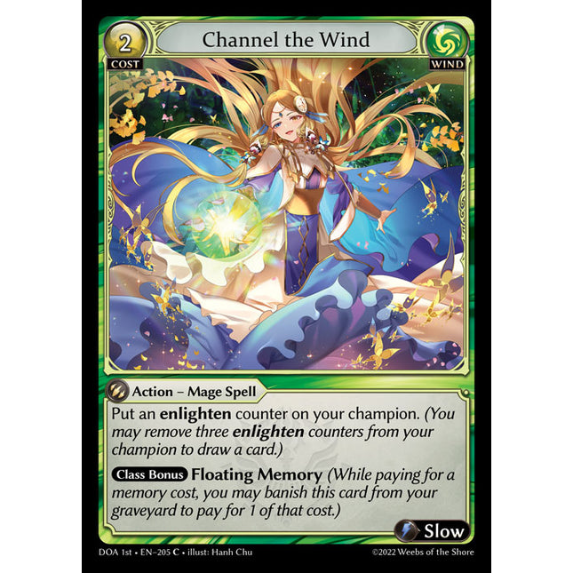 Channel the Wind - DOA 1st EN-205 - Uncommon - Near Mint - Non-Foil - Grand Archive TCG