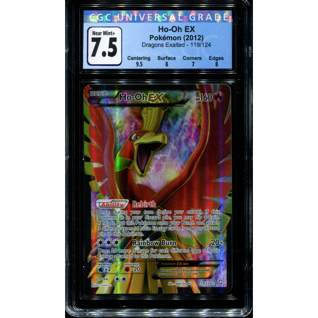 Ho-oh EX - 119/124 - CGC 7.5 Near Mint+ - Dragons Exalted - 02007