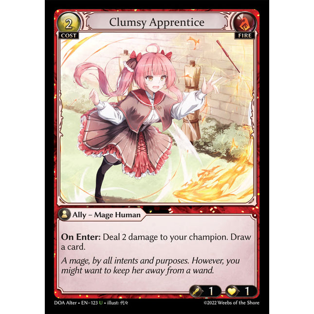Clumsy Apprentice - DOA Alter EN-123 - x1 - Uncommon - Near Mint - Non-Foil - Grand Archive TCG