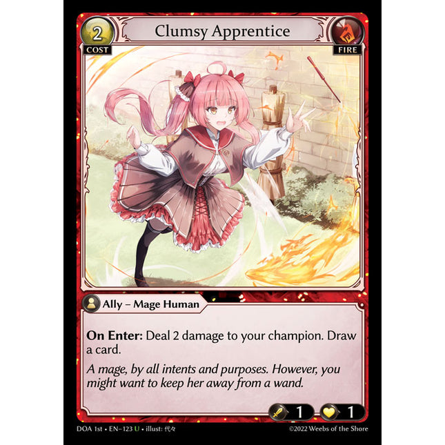 Clumsy Apprentice - DOA 1st EN-123 - Uncommon - Near Mint - Non-Foil - Grand Archive TCG