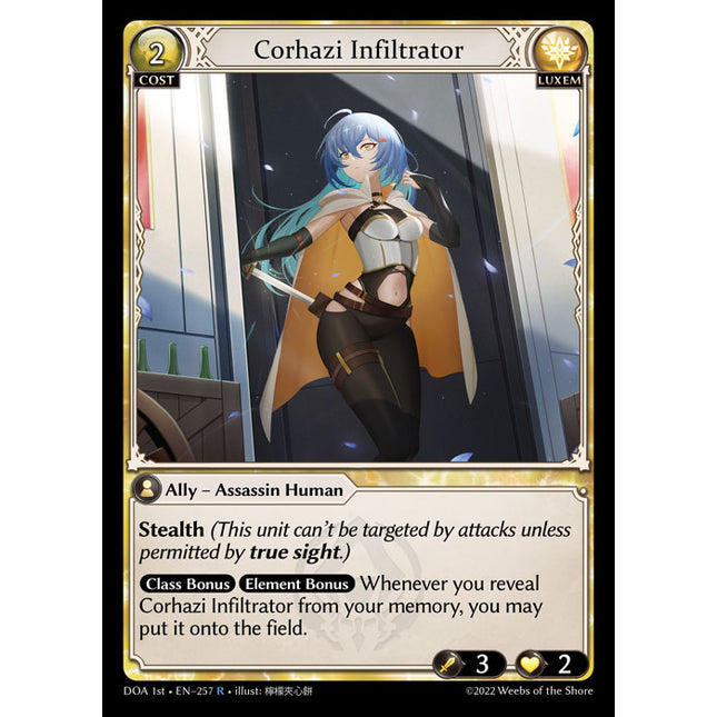 Corhazi Infiltrator - DOA 1st EN-257 - Rare - Near Mint - Non-Foil - Grand Archive TCG