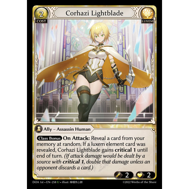 Corhazi Lightblade - DOA 1st EN-258 - Uncommon - Near Mint - Foil - Grand Archive TCG