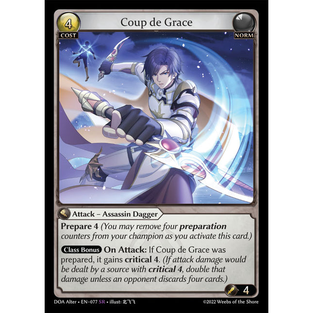 Coup de Grace - DOA Alter EN-077 - x1 - Super Rare - Near Mint - Non-Foil - Grand Archive TCG