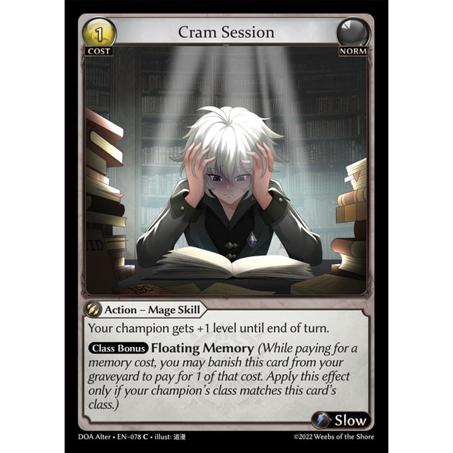 Cram Session - DOA Alter EN-078 - x4 - Common - Near Mint - Non-Foil - Grand Archive TCG