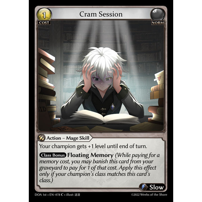 Cram Session - DOA 1st EN-078 - Common - Near Mint - Foil - Grand Archive TCG
