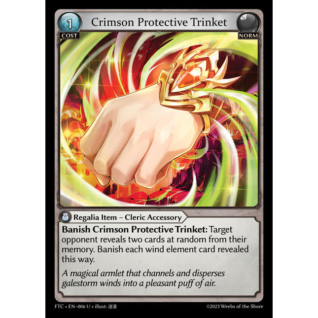 Crimson Protective Trinket - FTC EN-006 - x1 - UC - NM - Foil - Grand Archive TCG
