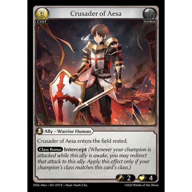 Crusader of Aesa - DOA Alter EN-079 - x4 - Common - Near Mint - Non-Foil - Grand Archive TCG