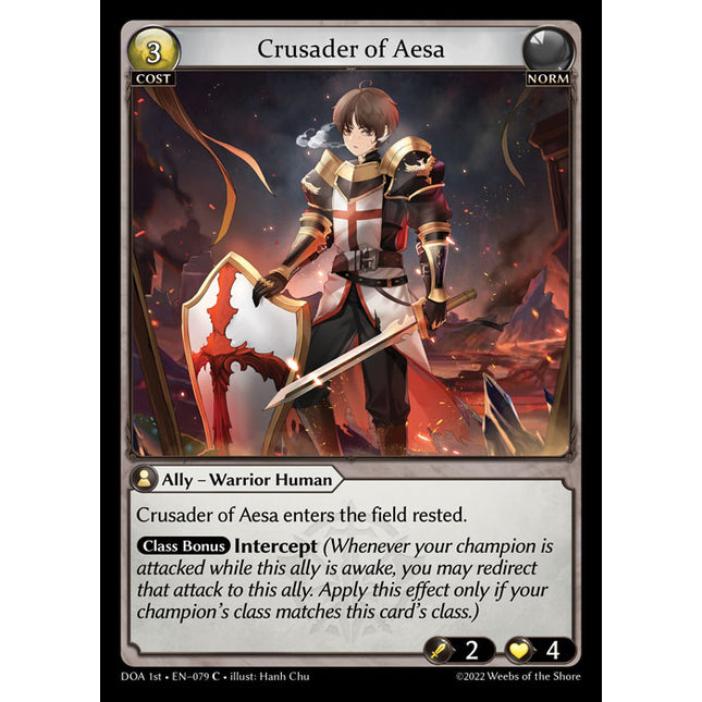 Crusader of Aesa - DOA 1st EN-079 - Common - Near Mint - Foil - Grand Archive TCG