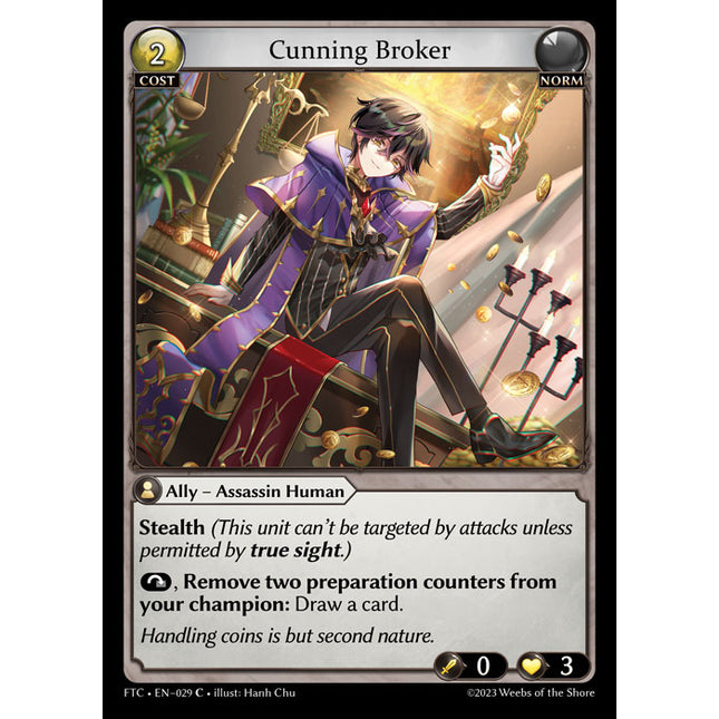 Cunning Broker - FTC EN-029 - x1 - C - NM - Foil - Grand Archive TCG