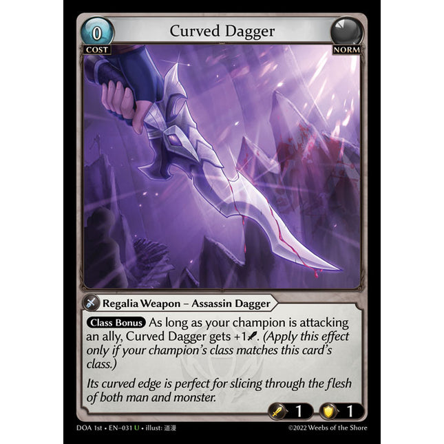 Curved Dagger - DOA 1st EN-031 - Uncommon - Near Mint - Non-Foil - Grand Archive TCG