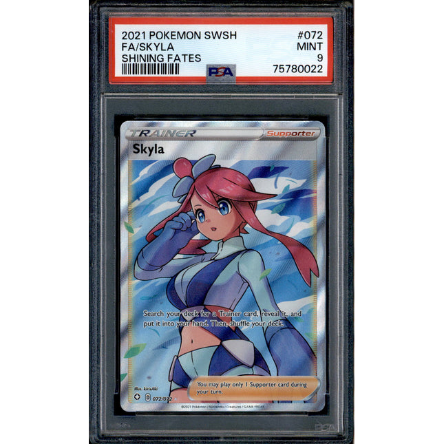 Skyla - 072/072 - PSA 9 - Full Art - Shining Fates - Pokemon - 80022