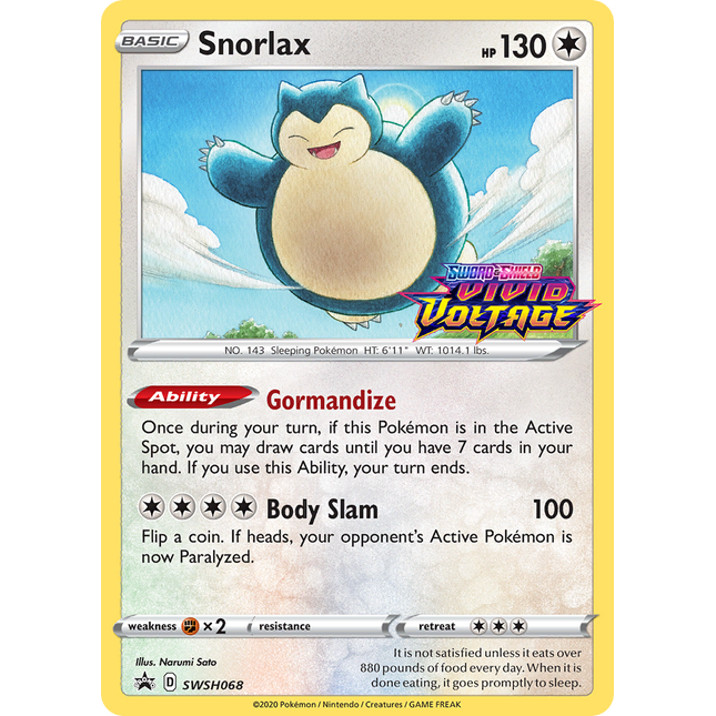 Snorlax (SWSH068) (Prerelease Promo) [Sword & Shield: Black Star Promos]