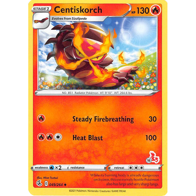 Centiskorch (49/264) (Cinderace Stamp #15) [Battle Academy 2022]