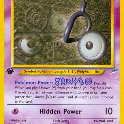 Unown [V] (89/105) [Neo Destiny 1st Edition]