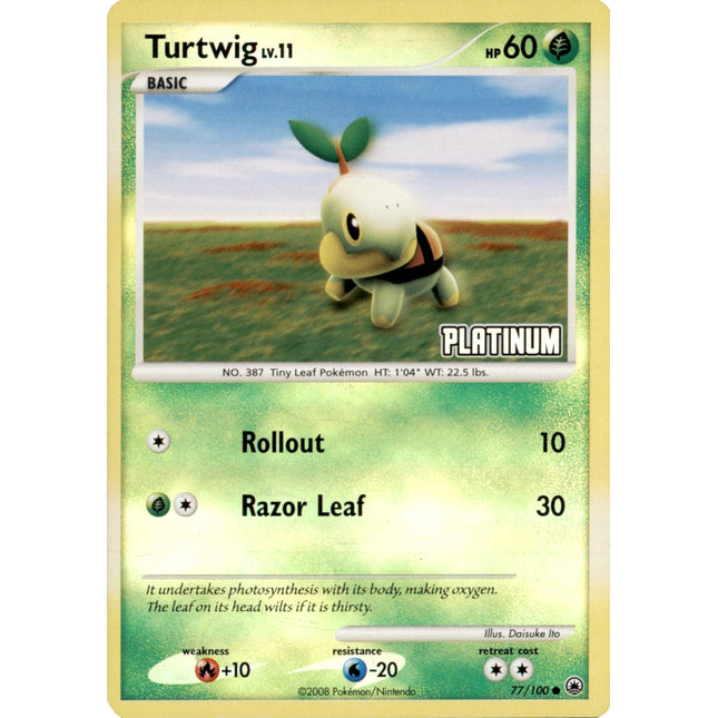 Turtwig LV.11 (77/100) (Platinum) [Burger King Promos: 2008 Collection]