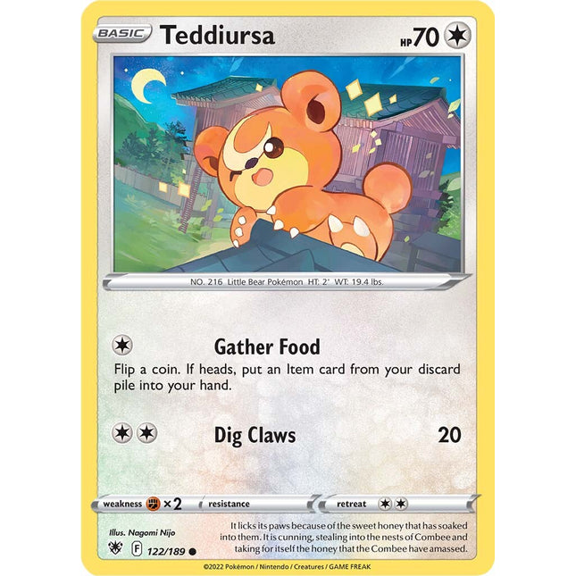 Teddiursa (122/189) [Sword & Shield: Astral Radiance]