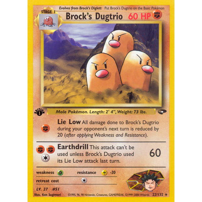 Brock's Dugtrio (22/132) [Gym Challenge 1st Edition]