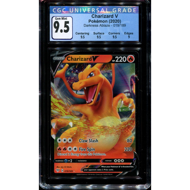Charizard V - 019/189 - CGC 9.5 Gem Mint - Darkness Ablaze - 68131