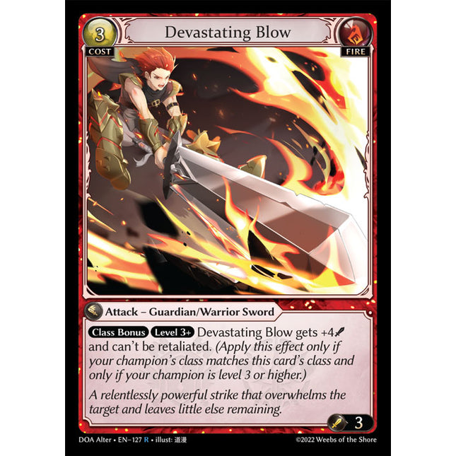Devastating Blow - DOA Alter EN-127 - Rare - Near Mint - Foil - Grand Archive TCG