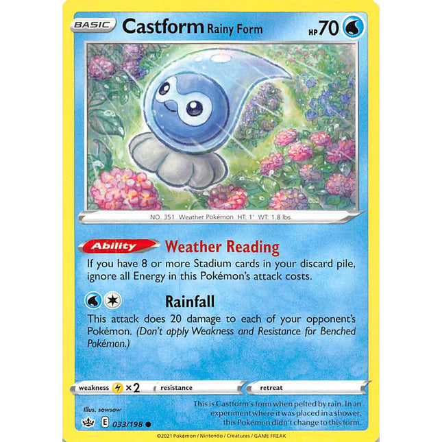 Castform Rainy Form (033/198) [Sword & Shield: Chilling Reign]