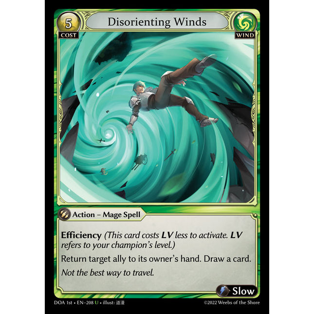 Disorienting Winds - DOA 1st EN-208 - Uncommon - Near Mint - Foil - Grand Archive TCG