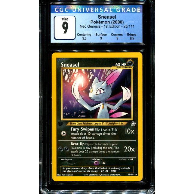 Sneasel - 25/111 - CGC 9 - 1st Edition - Neo Genesis - Pokemon - 72169