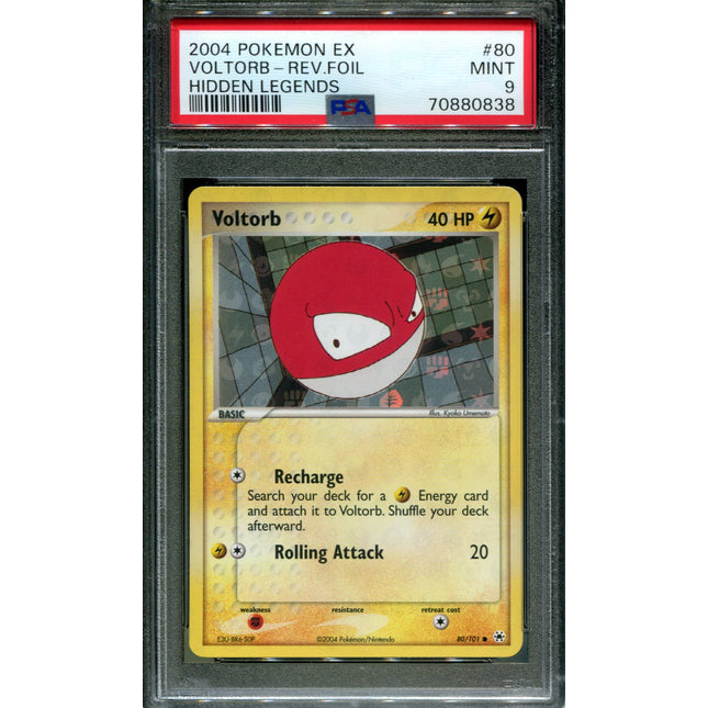 Voltorb - 80/101 - PSA 9 - Reverse Holo - Hidden Legends - Pokemon - 80838