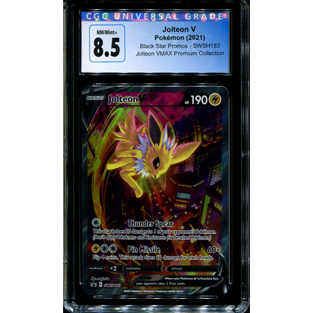 Jolteon V - SWSH183 - CGC 8.5 - Black Star Promos - Alternate Art - Pokemon - 92329