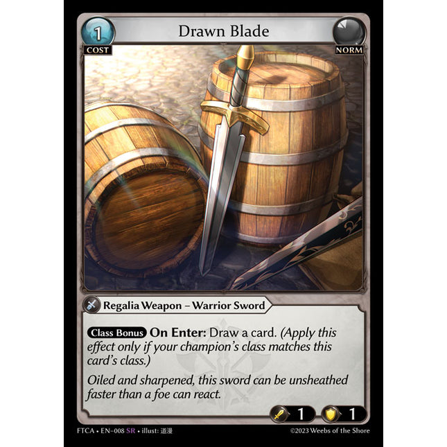 Drawn Blade - FTCA EN-008 - x1 - SR - NM - Armaments Foil - Grand Archive TCG